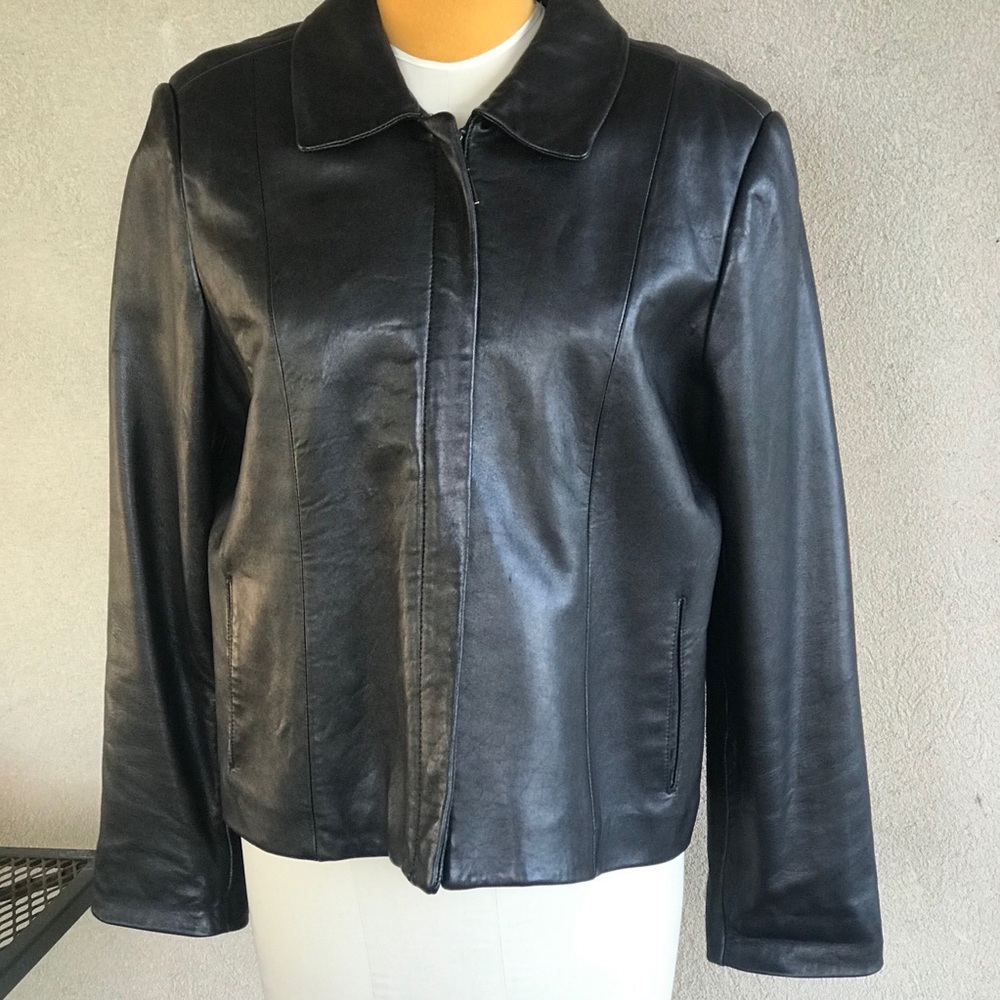 Jones New York Black Leather Women’s XL Jacket